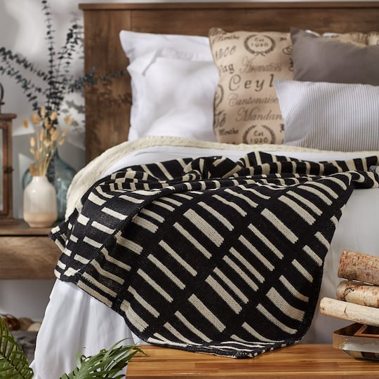 DII® Black Urban Jacquard Throw